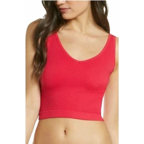Free People Solid Rib Brami Cherry Size XS/Small - Picture 2 of 6